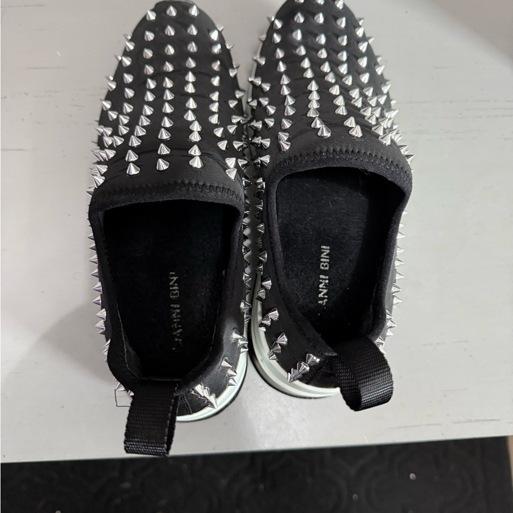 Gianni Bini Black Studded Slip-On Sneakers size 8 - Picture 4 of 6